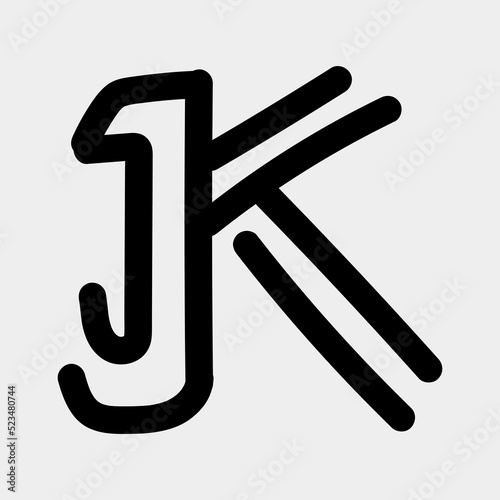 Letter JK simple logo vector creative design