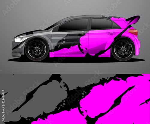 Rally car decal graphic wrap vector  abstract background