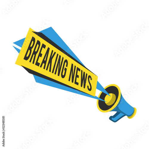 News label flat icon. Breaking fake news titles vector illustration. Newsletter, TV headline and typography