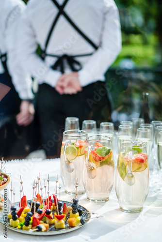 catering drinks - champagne on the table