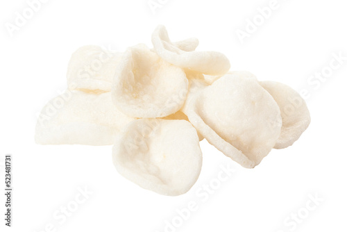 Krupuk, prawn crackers isolated on transparent background photo
