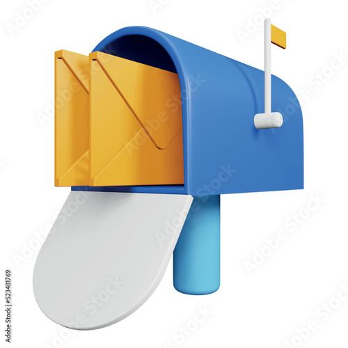Mail box 3D rendering isometric icon.