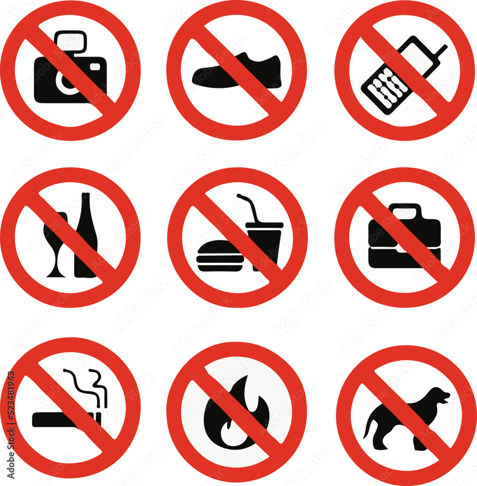 Prohibition of take off plane sign icon vector illustration or various places Prohibition of take off plane sign icon vector illustration or various places