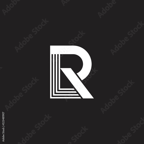 letter lr geometric roof home logo vector