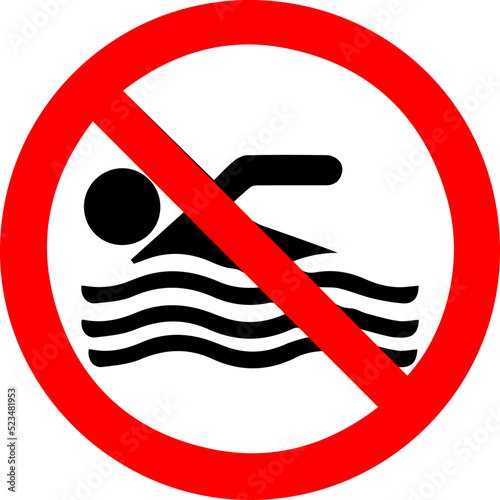 no swimming symbol icon vector illustration