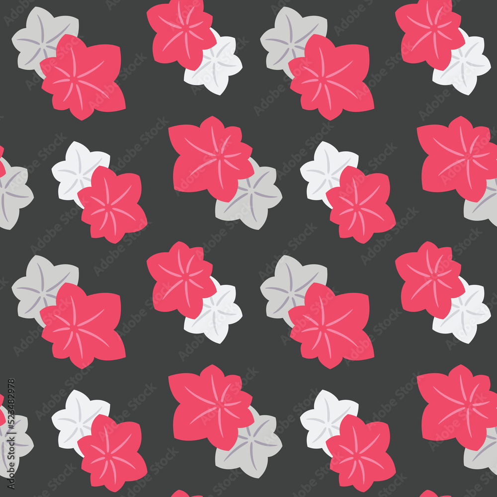 Japanese Cute Leaf Vector Seamless Pattern