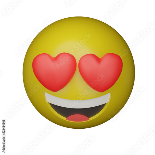 emoji in love smile face 3d icon 