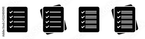 Document list icon. Clipboard icon. Checklist Icon, vector illustration