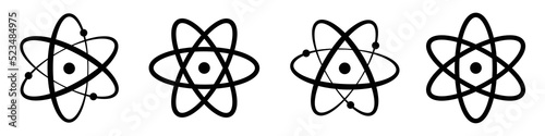 Atom icon. Molecule icon. Chemistry icon, vector illustration