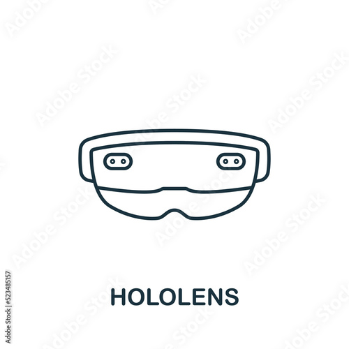 Hololens icon. Monochrome simple line Future Technology icon for templates, web design and infographics