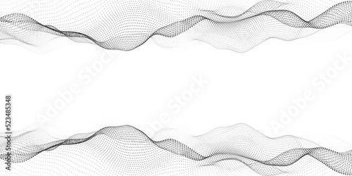 3d dynamic double digital wave. Smart technology wave. Flow digital structure. Cyber technology background. Vector illustration.