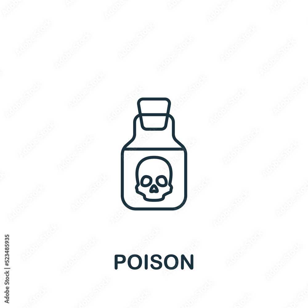 Poison icon. Monochrome simple line Game Element icon for templates, web design and infographics Poison icon. Monochrome simple line Game Element icon for templates, web design and infographics