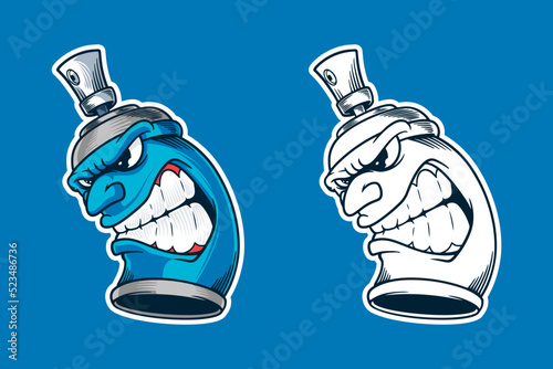 spray can graffiti mascot vector illustration