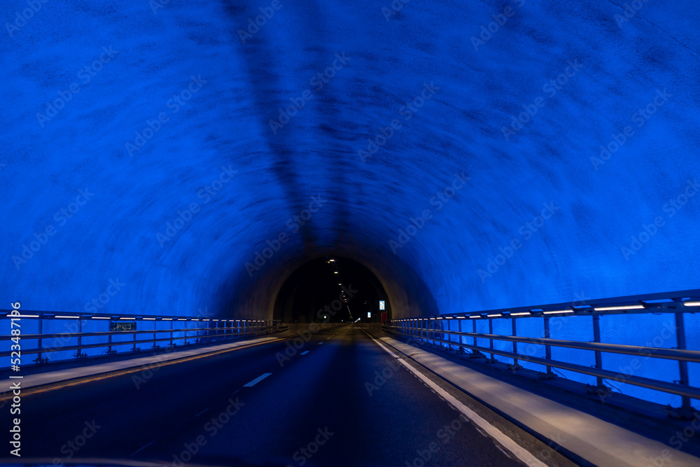 Fototapeta premium Laerdalstunnelen, the world's longest road tunnel at 24.5 km, Aurland, Norway, Scandinavia