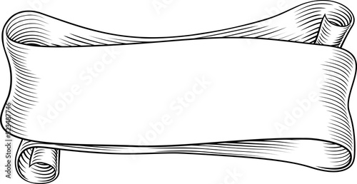 A banner scroll in a vintag...