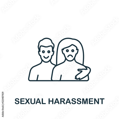 Sexual Harassment icon. Monochrome simple line Harassment icon for templates, web design and infographics