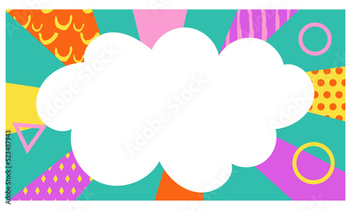 Radial beam stripes title vector abstract background. Comic page layout with cloud and speech bubble. Pop art comic cover template. 90s fun girlish design, nineties frame banner template collection