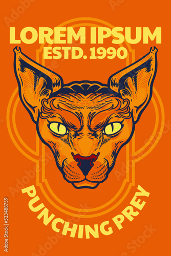 spinx cat head mascot poste...