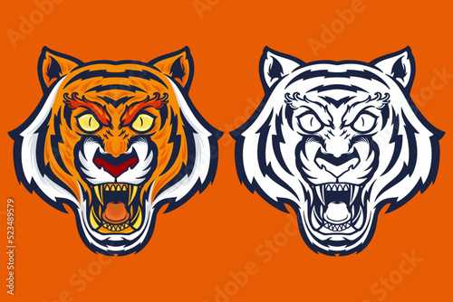 tiger head mascot vector il...