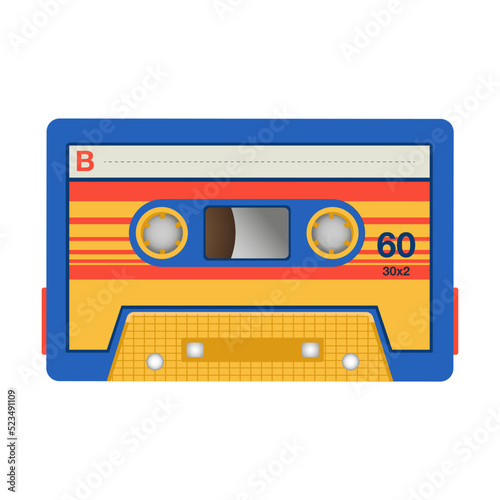 Vintage cassette icon. Different retro audio tapes, old school media equipment isolated vector illustration. Outdated technology and music