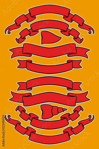 ribbon banner set vector il...