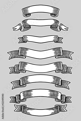 ribbon banner set vector il...