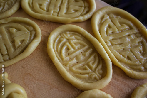 Photography Uncooked mongolian traditional boov biscuits