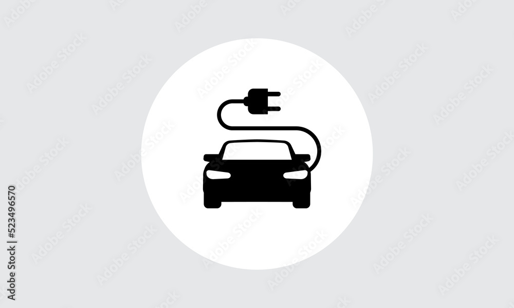 Electric car cable icon. charging station logo concept. Vector illustration, isolated symbol. Eco friendly auto Electric car cable icon. charging station logo concept. Vector illustration, isolated symbol. Eco friendly auto