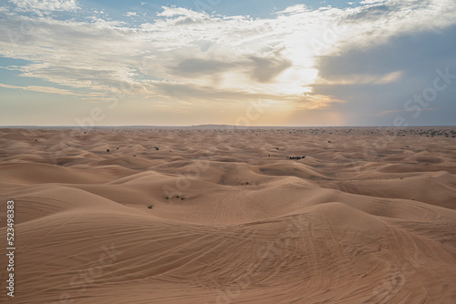 Dubai desert on sunset, united arab emirates, UAE.