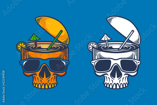 waterpool skull head vector...