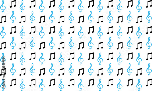 Abstract Music Notes Pattern Background Vector Illustration, Music Background Vector