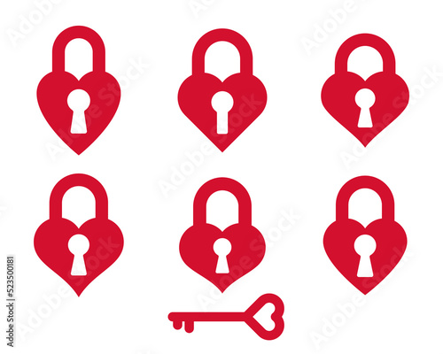 Heart shaped padlocks vecto...