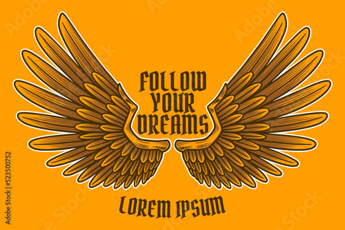 eagle wing card poster vect...