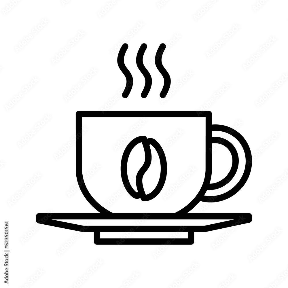 Coffee mug icon black outline vector Coffee mug icon black outline vector