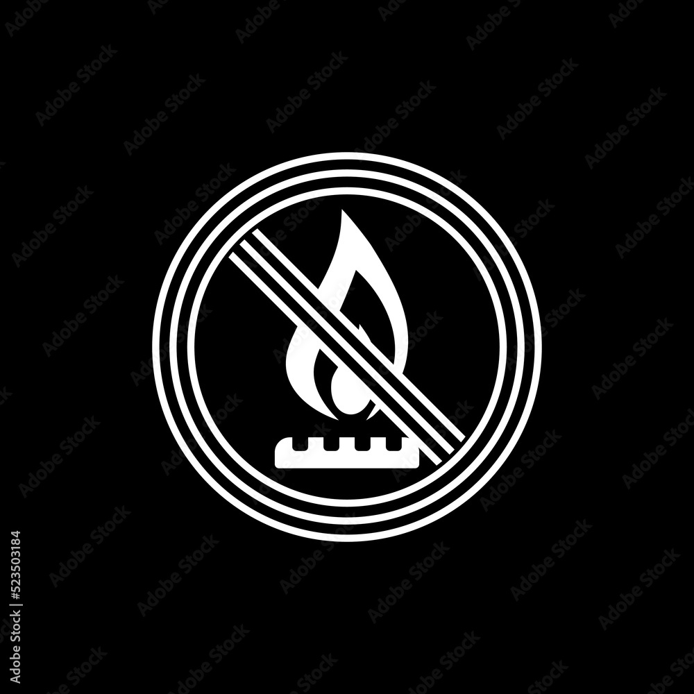 No gas icon isolated on dark background No gas icon isolated on dark background