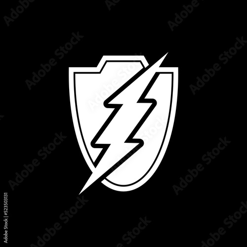 Free Download  Electric shield icon isolated on dark background - GFXLoad