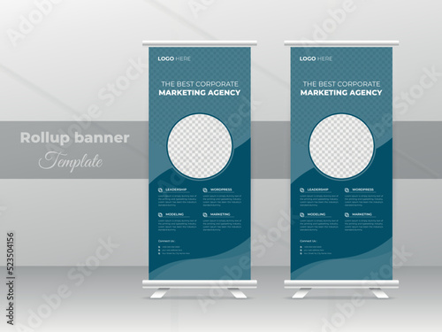 Creative modern professional corporate business roll up banner design or pull up banner template