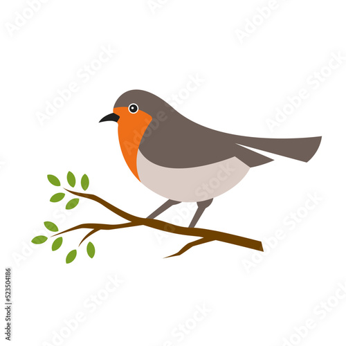 robin bird logo icon vector illustration in flat style