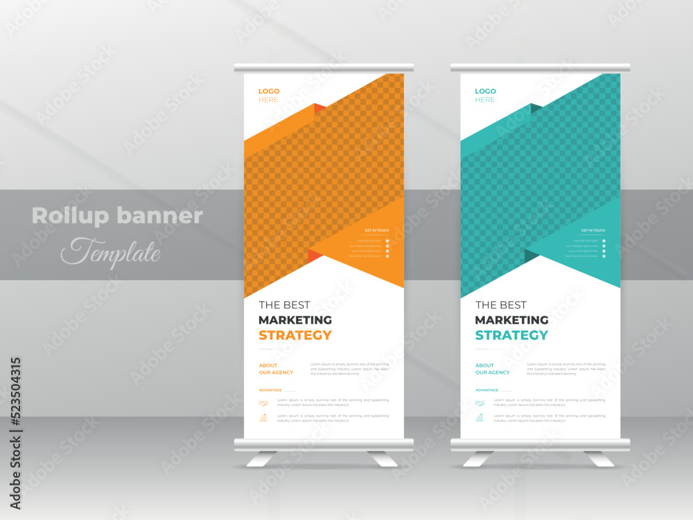Creative modern professional corporate business roll up banner design or pull up banner template