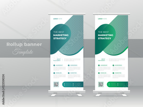 Creative modern professional corporate business roll up banner design or pull up banner template