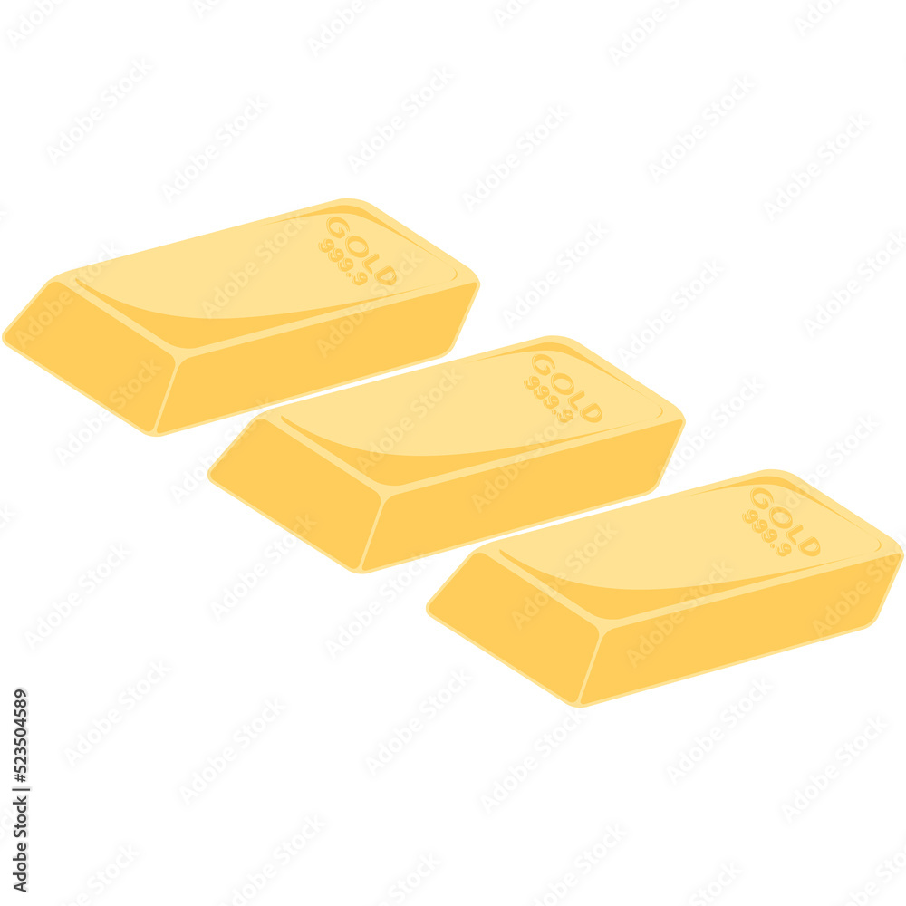 Gold Bar Isometric Shiny Precious Metal Gold Bar Isometric Shiny Precious Metal
