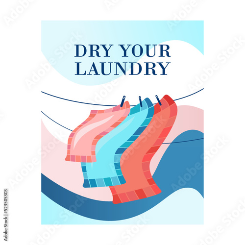 Modern flyers design for towels store. Hotel, laundry or shop advertisement with text. Textile and fabric