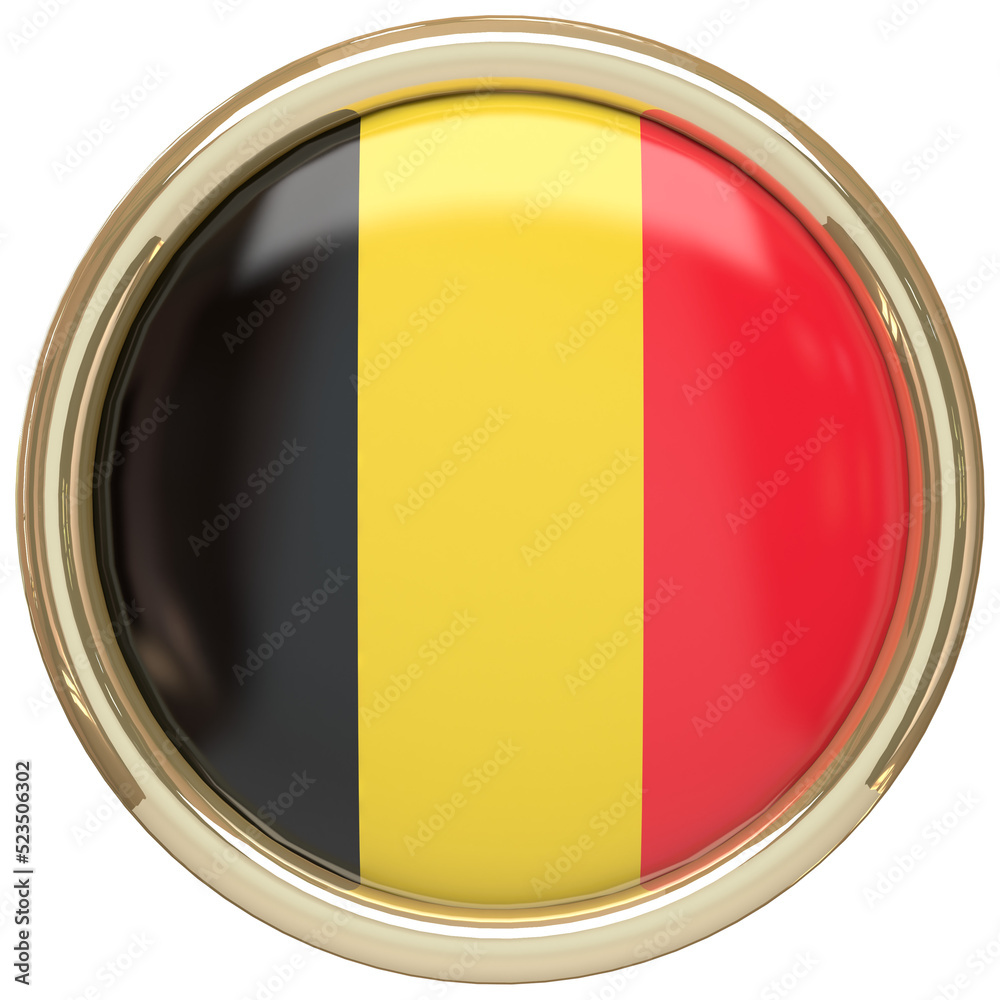 Fototapeta premium Badge with the Belgian flag isolated on transparent background