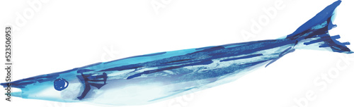 サンマの和風イラスト素材　主線なし