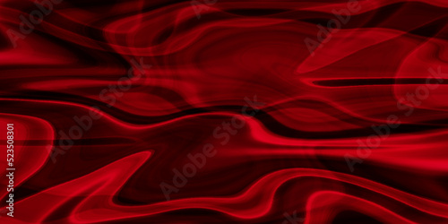 Red abstract background with neon light effect geometric lines, red silk fabric texture, modern swirl liquid marble texture, geometric wave line vector background, red background vector illustration.