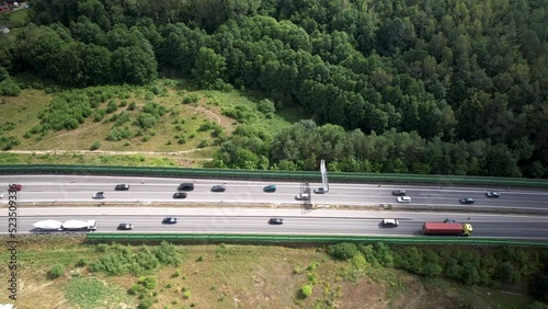 Wallpaper Mural Daytime Traffic On Highway Road In Gdynia, Poland. aerial drone sideways Torontodigital.ca
