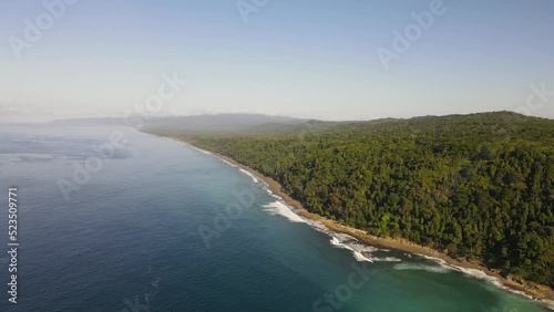 Aerial view of the south pacific coastline of Costa Rica, Osa Peninsula photo