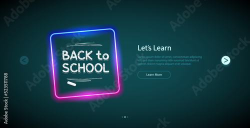 Back to School Website Template with Neon