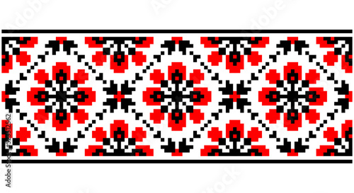 Ukrainian ethnic ornament, seamless pattern. Vector illustration. Slovenian Traditional Pattern Of Ornament. Belarusian pattern.