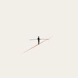 Business challenge and risk vector concept. Symbol of achievement, bravery, courage. Minimal illustration.